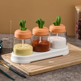 Color: Three - Cactus Kitchen Seasoning Jar Salt Shaker