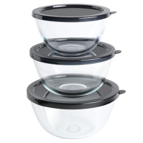 Babish 6 Piece Borosilicate Glass Mixing Bowl Set with Lids