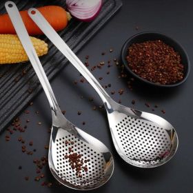Kitchen Stainless Steel Strainer Spoon Household Skimmer Scoop Serving Perforated Strainer Spoon Colander Kitchen Accessory 250421