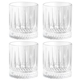 Gibson Home 4 Piece 13 Ounce Iceberg Embossed Double Old-Fashioned Glass Set