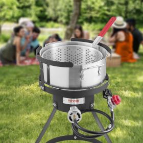 10 Qt Fish And Wing Fryer Aluminum Outdoor Propane Deep Fryer Kit With Basket