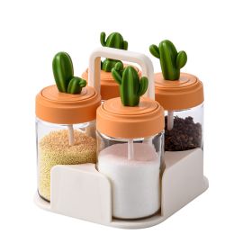 Color: Four - Cactus Kitchen Seasoning Jar Salt Shaker