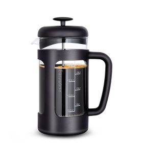 Color: Light Gray, Capacity size: 1000ml - Glass French Press Hand Pouring Coffee Pot Coffee Brewing Filter Appliance Tea Infuser Suit