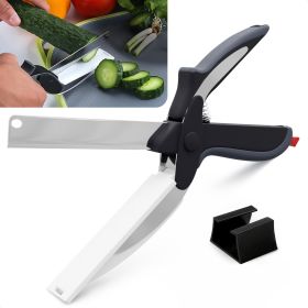 Kitchen Scissors for Food 2 in 1 Cutting Board Scissors & Knife with Locking Mechanism & Stainless Steel Blades Multifunctional Kitchen Shears for Eff