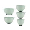 Set of 5 Plastic Mixing Bowls in Pistachio with Rubber Bottom