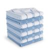 Albany Dishcloth 8 Pack Set, Blue Velvet/White, 12"x12"