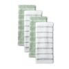 Albany Kitchen Towel 4-Pack Set, Pistachio/White, 16"x26"