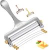 Stainless Steel Wire Cheese Slicer With 3 Extra Wires Adjustable Thickness, Handheld Cheese Block Cutter for Cheddar, Gruyere, Raclette, Mozzarella