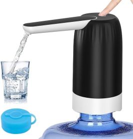 5 Gallon Jug Drinking Water Dispenser, Portable Water Dispenser fro 3 Gallon Bottle, USB Electric Water Bottle Pump, 2-5 Gallon Water Jug Switch-Black