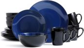 16 Piece Round Kitchen Dinnerware Set Stoneware