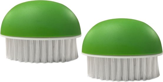 Set of 2 Vegetable Brushes! Tough Scrubber - Green - A Quality Everyday Essential