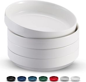 KooK Pasta Bowl, Bowl Plate, Low Bowl, Plate Bowls, Ceramic Large Shallow Bowls, Microwave and Dishwasher Safe, Great for Soups and Salads