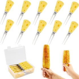 Corn Cob Holders, Corn Holders Big Cheese Handle for Hand Grip, Stainless Steel Forks Good Grips Corn Pick Set, Skewers Hot Dog Fruit Forks