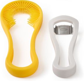 Nesting Corn Tool Set, Corn Peeler and Desilker Brush, 2-in-1 Corn Silk Remover and Cob Stripper'