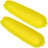 Select Plastic Corn Cob Dishes, 9.5 inches in length 2 piece set, Yellow