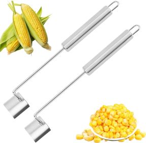 New Corn Peeler for Corn on the Cob,Long Handle Stainless Steel Corn Stripper Tool,Easy Clean Corn Cob Peeler 2PCS