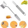 (2Pcs) Newly Upgraded Stainless Steel Corn Stripping Tool, Corn Holder, The Curved Design Fits Perfectly with the Corn