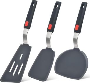 Silicone Spatula Turner Set of 3, Beijiyi 600Â°F Heat Resistant Cooking Spatulas for Nonstick Cookware