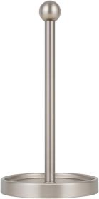 Countertop Paper Towel Holder - Modern Sleek Ball Minimalist Design - Color Brushed Nickel