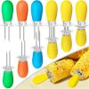 12 Pcs/6 Pairs Corn Holders, Stainless Steel Corn Cob Holders Corn on The Cob Skewers for BBQ Twin Pin Sweetcorn Holders