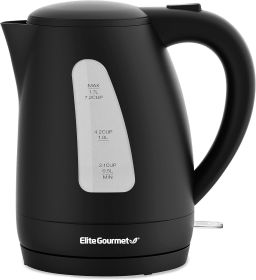 EKT8690 1.7L Electric Tea Kettle 1500W Hot Water Heater Boiler BPA-Free, Fast Boil, Water Level Window and Auto Shut-Off, Black