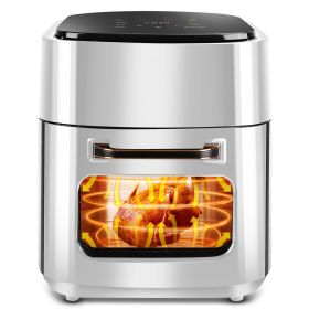 15.8QT Air Fryer Family Size 1400W Powerful Oilless Cooker Crisp Bake Grill Dehydrate Touch Screen Customized Temperature Time Visible Window