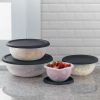 8 Piece Covered Bowl Set, Four Lidded Sizes, For Prep, Serve & Store, Dark Gray