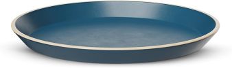 KooK Dinner Plates, Ceramic Round Kitchen Dinnerware Set, Dishwasher & Microwave Safe, Stoneware, High Edge, 7.5 Inch, Set of 6, Navy