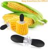 10Pcs/5 Pairs Corn Holders, Stainless Steel Corn on The Cob BBQ Fork Skewers for Home Cooking Parties Camping(Black)