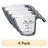 (4 pack) 1/4C Plastic Mini Measuring Cup, Black/Transparent