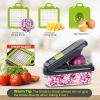 Vegetable Chopper,12-in-1 Multifunctional Food Chopper,Professional Onion Chopper with 7 Blades,Vegetable Cutter with Container for Salad,Potato