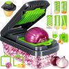 Vegetable Chopper,12-in-1 Multifunctional Food Chopper,Professional Onion Chopper with 7 Blades,Vegetable Cutter with Container for Salad,Potato