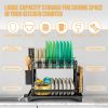 2 Tier Dish Racks for Kitchen Counter, Dish Drying Rack with Dish Drainer, Durable Stainless Steel Dish Rack Drain Set with Utensil Holder