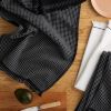 Gourmet Series Gridlines Kitchen Towels 3-Pack Set, 100% Cotton Absorbent, Matte Black, 18"x28"