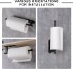 Paper Towel Holder, Upgrade Stainless Steel Paper Towel Holder Under Cabinet, Bend-Resistant, Self-Adhesive or Drill mounting