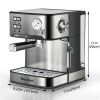 PlumChef Espresso Machine 20 Bar Professional Compact Household Coffee Espresso Maker with Milk Frother Steam Wand Pressure Gauge 54oz Water Tank Low
