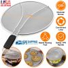 Grease Splatter Screen 13in Stainless Steel Fine Mesh Splash Mesh Shield Hot Oil Stopper w/ Resting Feet For Frying Pan Cooking Woks Skillets Pots Pan