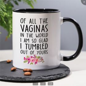 Ceramic Coffee Cup (Option: Black inside humor and wit)