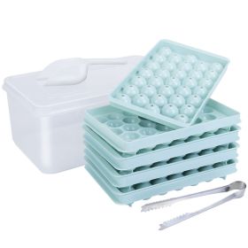 4 Packs Small Ice Cube Trays Mini Circle Ice Cube Tray Round Ice Ball Maker Mold with Lid Bin 132Pcs Ice Cubes for Chilling Drinks Coffee Juice Cockta (Option: IceCubeTray Blue)