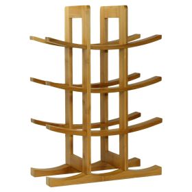 12-Bottle Wine Rack Modern Asian Style (Color: Natural Bamboo)