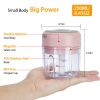 Mini Electric Garlic Chopper 8.45OZ Cordless Garlic Mincer Food Chopper Rechargeable Food Blender Chili Nut Onion Pepper Meat Ginger Baby Food