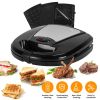 Electric Sandwich Maker Waffle Panini Press Grill with Removable Non-Stick Plates Double-Sided Heating Cool Touch Handle For Breakfast Steak To