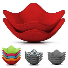 2 Pcs Microwave Bowl Holder 7.5 ×7.5 inch Microwave Bowl Cozy with Durable Heat Resistant Fabric for Hot Dishes Effortless Secure Serving of Hot F (Color: Red)