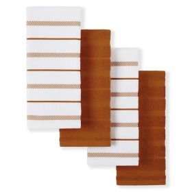Albany Kitchen Towel 4-Pack Set, 16"x26" (Color: Orange/White)