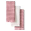 Gourmet Series Gridlines Kitchen Towels 3-Pack Set, 100% Cotton Absorbent, 18"x28"