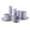 30-Piece Plastic Check Pattern Dinnerware Bundle Set