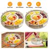 2Pcs Size Options Divided Serving Tray with Lid and Handle 360Â° Rotatable Snack Box Container with 6 Dividers Clear Portable Snack Platters for Fruit