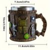 Military-Themed Double-Wall Insulated Mug with Tactical Rifle & Grenade Design - Army Beer Cup for Camping, for Man Cave