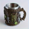 Military-Themed Double-Wall Insulated Mug with Tactical Rifle & Grenade Design - Army Beer Cup for Camping, for Man Cave