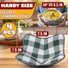 4 Pcs Microwave Bowl Cozy Holders Checkered Heat Resistant Microwave Bowl Holders for Hot Food Protect Hands from Hot Dishes Soft Fabric